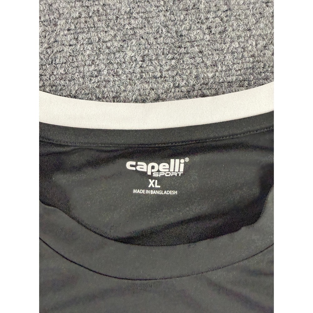 Capelli Sport Mens XL CS-COOL Soccer Training Jersey Black Grey White Stripe NWT - Picture 3 of 7